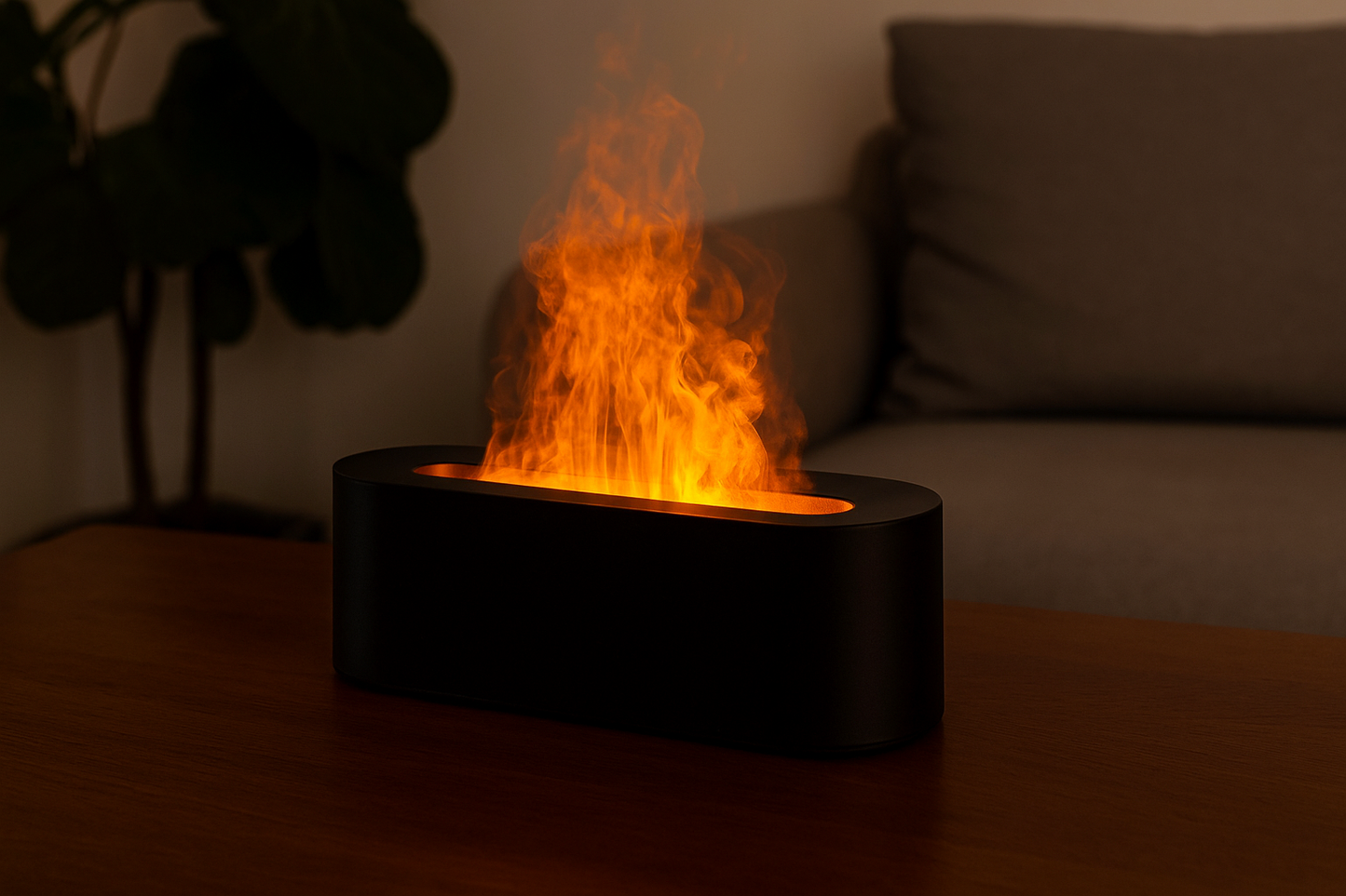 Smart Humidifier – Aromatherapy + LED Fire Effect"